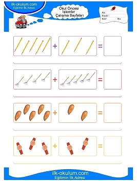 Çocuklar İçin toplam işlemi yaprak testleri 